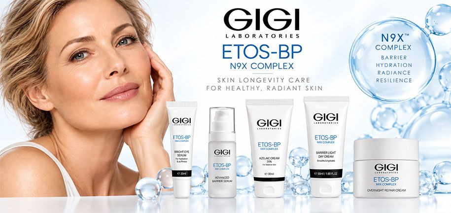 Gamme de soins GIGI ETOS BP avec s&eacute;rums et cr&egrave;mes pour le visage